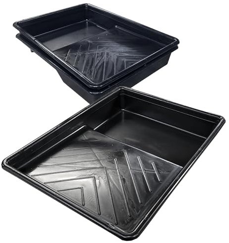 Plastic Paint Tray 9 Painting Tray Durable Decorating Roller Tray Ideal For Trade & DIY Rollers Up To 9 Wide - Pack of 3 Trays - UK Made