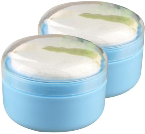 MOBUTOFU 2st Puff Box För Babypuder Praktisk Förvaring Puderhink För Nyfödda Och Pojke Flicka Blå Mjuk Och Skonsam För Känslig Hud Enkel Att Använda Med Hand