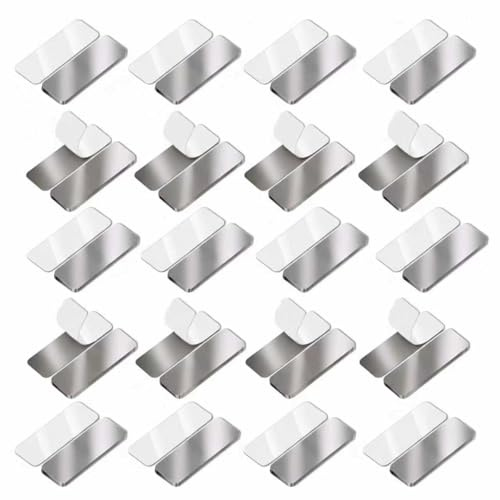 Denwwico 20 Pack Magnetic Cabinet Door Catch, Ultra Thin Adhesive Drawer Magnets to Stay Closed, Stainless Steel Magnetic Latch for Kitchen Cabinets, Closet Doors, RV, and Furniture, Silver