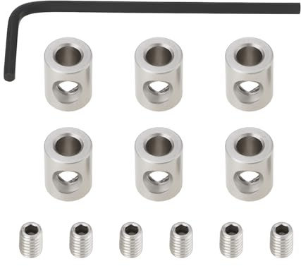 YINETTECH 6 Set Abrazaderas para Cable de Acero Inoxidable 304 4 mm con Llave para Cable 3 mm