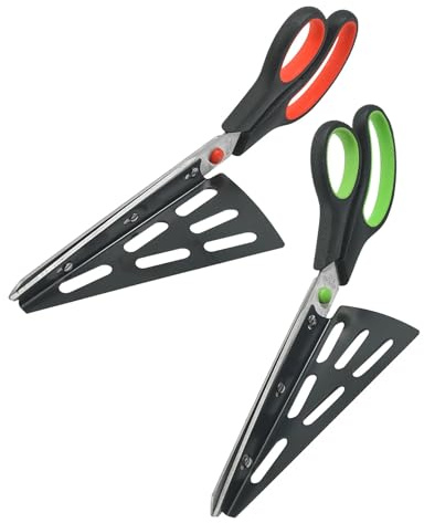 KHBUAB Forbici per Pizza da Cucina in Acciaio Inox 2 Pezzi con Paletta Staccabile Multifunzionali per Servire Pizza e Uso Domestico