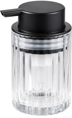 Xanthell skumtvåldispenser, tvåldispenser, skum, skumdispenser | Transparent skumtvåldispenser, tjockt glas, svart pump, stabilt golv, för badrum och tvättställ