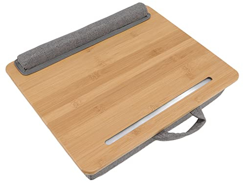 Aramox Laptopbord Lap Skrivbord 42 X 34 Cm Sängbricka med Kudde Ergonomisk Vinkel Device Slot Bärbar Design för Läsning Skriva Arbete och Studier i Bäddsoffa Travel