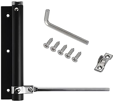 Stahlia Automatischer Türschließer Schwarz (2 Stück) Türdämpfer 55 KG Schließkraft Zimmertür Haustür Gartentor Scharnier Stangentürschließer