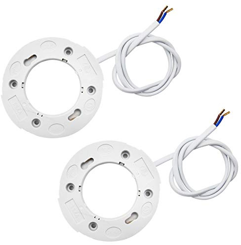 2 x GX53 Base Lamp Holder Connector Surface Fitting 240v Suitable for LED CFL Lamps 60cm wire