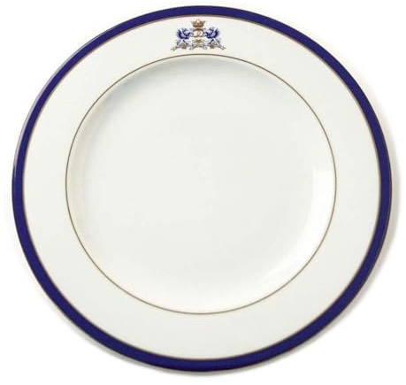 FranquiHOgar Lot de 12 assiettes de présentation (12 assiettes) de 30 cm, dessous de plat en porcelaine pour servir des classiques | Ensemble d'assiettes Duisburg blanches décorées d'or et une touche