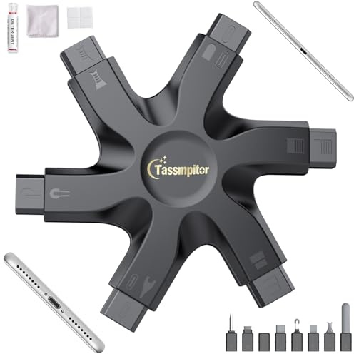 Tassmpitor for iPhone Cleaning Kit Phone Port Cleaner, Cleaner Kit for AirPod iPhone Pro Max, Cleaning Putty for Cell Phone Charging Port Lightning Charger Connector Cable Speaker, Repair Restore Tool