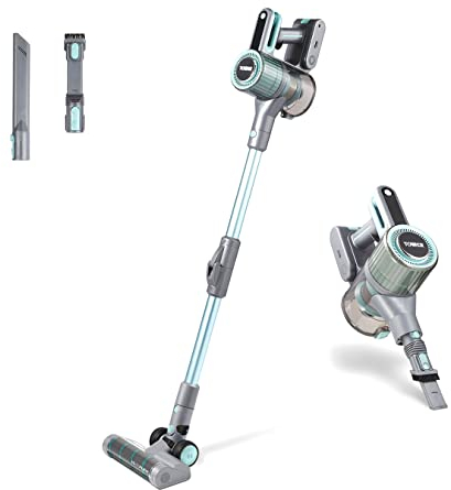 Tower T513011 VL70 Cordless 3-in-1 Pole Vacuum Cleaner with Flexi Pole, HEPA 12 Filter & Anti-Tangle Floor Head, 1L Dust Tank, 29.6V Li-ion, Aqua Blue