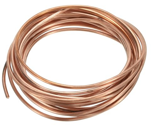 PATIKIL 16 Feet Solid Bare Copper Wire, 11 Gauge 99.9% Pure Copper Wire 3mm Soft Beading Wire Metal Plant Stem Ties for Jewelry Craft (5m)