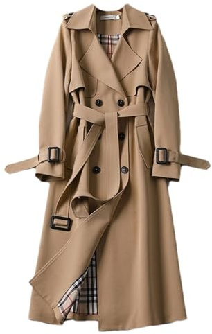 HEAITHpool trenchcoat dam mellanlängd vår och höst koreansk stil liten populär brittisk stil kappa över över huvudet