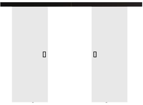 Mirjan24 Schiebetürsystem Fulmar Duo, 3 Breite wählbar, gedämpften Schließmechanismus, Komplett-Set für Schiebetüren, Abstandsführung Trennwände Innentüren (Weiß, Modell 132)
