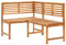 QZZCED Garten-Eckbank 140 cm Massivholz Akazie, Terrassenbank Outdoor Sitzbank Gartenbank für Terrasse Parkbank aus Für Terrassen, Strände, Camping
