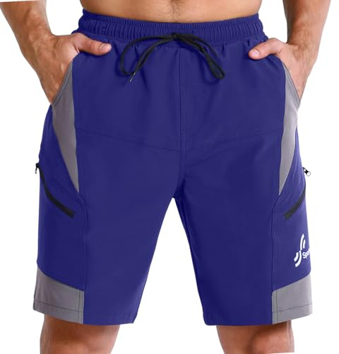 Sportneer Pantaloncini da Montagna MTB Uomo, Pantaloncini da Ciclismo con 3D Cuscino Pantaloncini Ciclismo Biciclette, Bici MTB Pantaloni Traspirante Shorts per Ciclismo da Corsa All'aperto