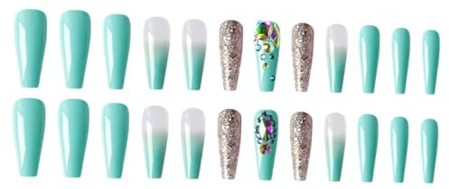 BELLIFFY 24pcs Wearable Fake Nails Nail Art Decorative Nails Flecken Zarte Gefälschte Nägel Frauen Nagelkunstzubehör