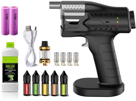 Kit de ahumadero de cóctel portátil con líquido de burbujas y aceite esencial, crea cócteles de burbujas ahumados con esta máquina de burbujas de cocina molecular