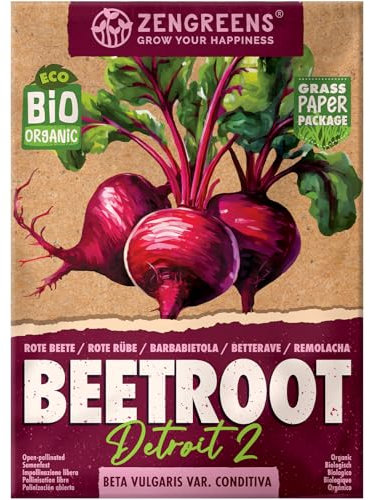 ZenGreens® – Graines de betterave bio - Semences potagères - Graines de légumes pour une culture facile au jardin, sur le balcon ou dans un potager surélevé - Detroit 2