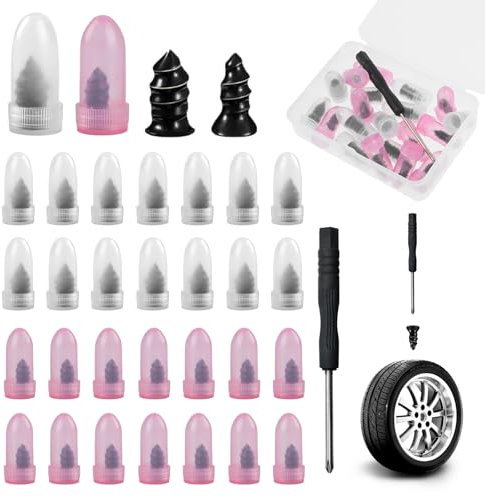 30Pcs Tyre Repair Kit Rubber Nails with Screwdriver,Car Tyre Puncture Repair Kit,Car Puncture Repair Kit Car,Tyre repair kit car,General Tire Repair Quick Repair Tool for Car Motorcycle Bicycle,2 Size