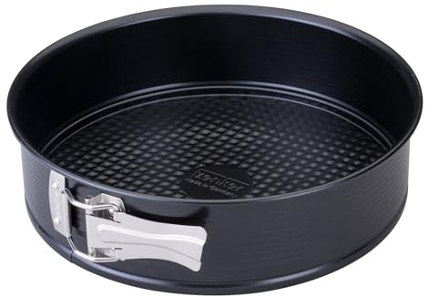 Zenker Teglia con fondo piatto Perfect Black Ø 24 cm – Stampo di alta qualità in lamiera d'acciaio, rivestimento antiaderente, resistenza al calore: +230 °C, Made in Germany