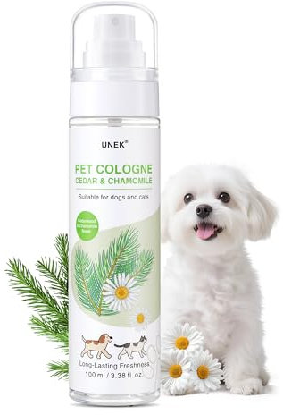 UNEK Hundeparfüm-Spray, Zedernholz-Duft Parfüm für Hunde & Katzen, Lang anhaltendes Deodorant & Fellpflege-Spray, pH-Neutral & Hautfreundlich, Nicht klebrig | 100ml