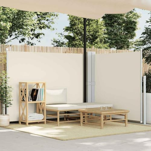 Mokuyary Tenda da sole laterale allungabile, 140 x 1000 cm, tenda laterale allungabile, parasole per balcone e terrazza