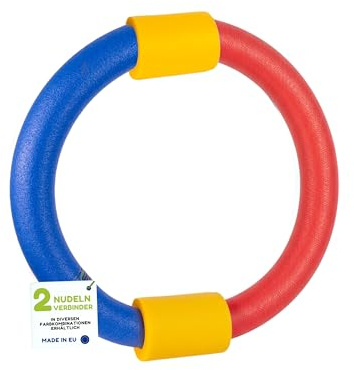 WeKo FUN Schwimmnudel Set (2X Nudel + 2X 2-Loch Verbinder) | 160 cm Poolnudel & Schwimmhilfe | Ø 6,5 cm Wassernudel für Kinder & Erwachsene | 9 Farben zur