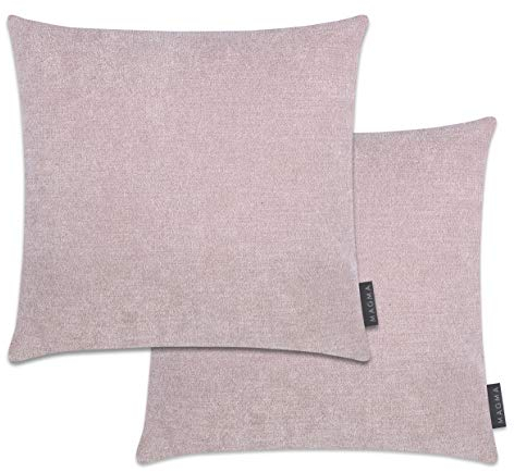 Magma Alfa Kissenbezug 40x40 cm, 2er SET - altrose,- samtig weich kuscheliger Velour Look, rechteckiger Kissenbezug, für Wohnzimmer, Schlafzimmer, Büro und Gästezimmer Waschbar
