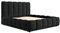 Siblo Bett - Modern Polsterbett 160x200 cm - Doppelbett mit Bettkasten und Lattenrost - Robust Bett mit Stauraum - Bettgestell aus Holz - Dallas Sammlung - Schwarz