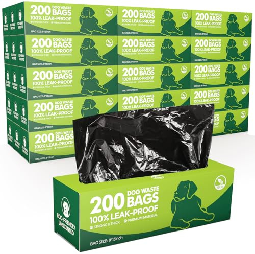 Sherr 10 Boxed Rolls 2000 Counts Dog Poop Bags Bulk Leak Proof Dog Doggy Poop Pet Waste Bags for Puppy Pets Outdoor Walking and Travel