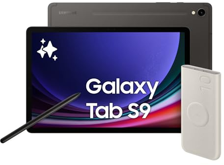 Samsung Galaxy Tab S9, Tablet Ai, Battery Pack incluso, Display 11 Dynamic AMOLED 2X, Wi-Fi, RAM 8GB, 128GB SSD, 8.400 mAh, Snapdragon 8 Gen 2, Android 13, IP68 [Versione italiana] 2023