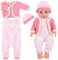Kleidung Outfits für Baby Puppen, Puppenkleidung für Babypuppen, Kleidung Bekleidung Outfits für Baby Puppen, Puppenzubehör mit Hut Bodysuit Mantel für 35-45 cm New Born Baby Puppen