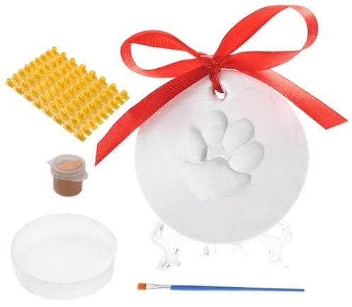 Hundepfotenabdruck-Ornament-Set, lufttrocknendes Handabdruck-Set, Haustier-Fußabdruck-Gedenkmal, Hundepfotenabdruck-Set, Pfotenabdruck-Kit, Hunde-Fußabdruck-Set, Haustier-Handabdruck-Dekoration,