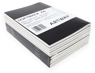 Artway Carnet de croquis à couverture souple – Format A6 portrait – Papier cartouche 135 g/m² – 20 pages/40 côtés – Lot de 10