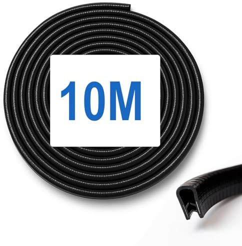 KELAV 10m Auto Tür Kantenschutz,Selbstklebend Universal für Autotüren - U-Profil aus EPDM Gummi, Schutz für Bleche & Türen von PKW, LKW, SUV (Schwarz)
