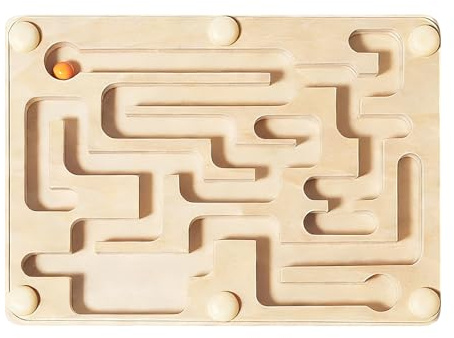 Labyrinthspiele | Aus Holz Gefertigtes Murmel Puzzle Spielzeug - Geschicklichkeitsspiel Brettspiel - Für Kinder Und Erwachsene Konzentration Geschicklichkeit Reisespiel