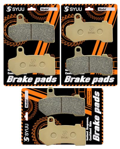 S SYUU moto Fibre de cuivre Plaquettes de Frein Avant et Arrière Compatible avec Harley Davidson VRSCF V-Rod Muscle 2009-2017 VRSCDX Night Rod Special 2007-2017 FA409FR