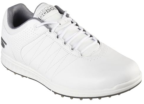 Skechers Herren Pivot Spikeless Golfschuh, Weiß/Grau, 47 EU
