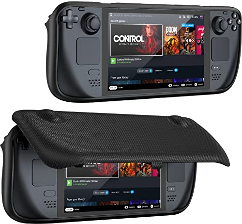 ProCase Custodia per Steam Deck, Flip Cover Compatibile con 7 Pollici Valve Case, Protettiva Magnetica con Copertura Frontale Rimovibile, Accessori 2021 - Nero