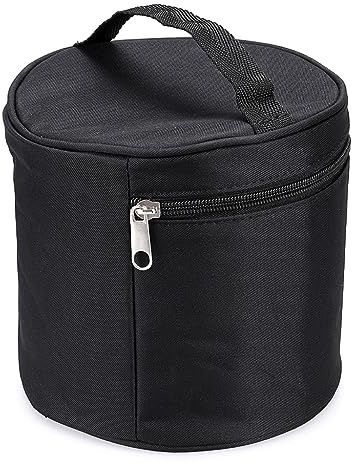 BTSKY Round Marker Pens Zipper Case with Handle - Canvas Storage Case Bag for Primascolor Markers and Copic Sketch Markers, Cosmetic Storage Bag Multifunction Storage Bag Organizer, Black (No Markers)