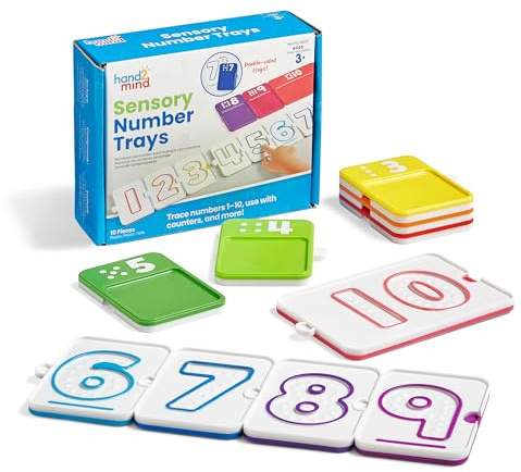 Learning Resources Sensory Number Trays, Educational Toys for 3+ Year Olds, Finger Tracing Board to Learn Maths, Number Tracing, Count from 1-10, Classroom Resources