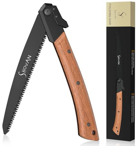 Pruning Saw 8, Folding Hand Saw, SK5 High Carbon Steel Blade with Secure Lock, Triple Cut Teeth, Ergonomic Wood Handle for Branch Tree Pruning, Wood Cutting, PVC, Garden, Outdoor Camping & Survival