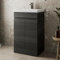 Artis 500mm Bathroom Vanity Unit With Wash Basin Ceramic Sink, 2 Double Door, Cloakroom Storage Furniture Under Basin Cabinet, Floorstanding Cabinets, Charcoal Grey