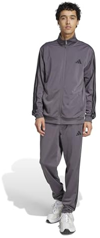 adidas Men's Basic 3-Stripes Tricot Track Suit, Grey Strata, X-Large/Tall