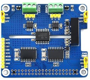 MCP2515 + SN65HVD230 Carte d'extension Canbus double puce 2 voies Convient pour Raspberry A7D5 Ci 3,3 V/5 V Protection PI