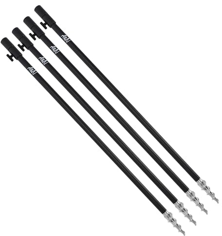 A&N 4 Stück Rutenhalter Bankstick Erdsperr Rutenauflage Aluminium Drill 30-50cm