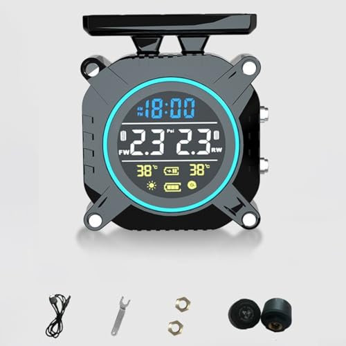 Sistema di controllo della pressione degli pneumatici, a energia solare, senza fili, per il controllo della pressione degli pneumatici (blu)