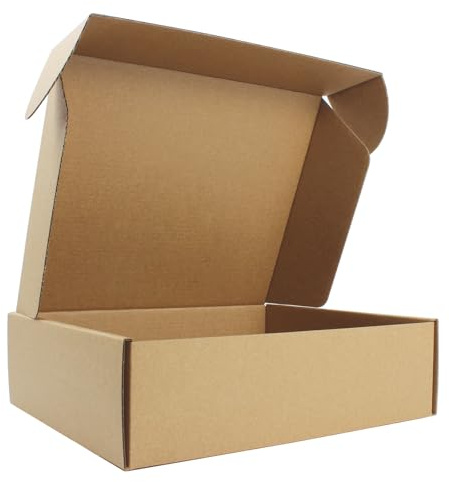 25 x 20 x 7 cm Postlådor 25-pack Kraft | Kraft postlåda med insticklock, naturligt brun inuti & utanpå, för presentset, kosmetik & e-handel