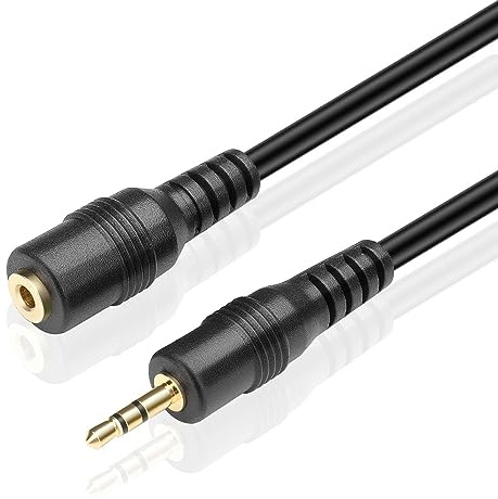 TNP Products ljudförlängning, 2,5 mm uttag – för förlängning av headset, mikrofoner, hörlurar etc. 1,8 m