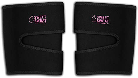 Sports Research Sweet Sweat Thigh Trimmers for Men & Women Increases Sweat & Activity to the Thighs during Exercise (Pink, Large)