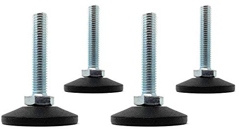 Design61 4 x ställbar skruv justeringskruv Ø 38 mm med förzinkad skruvmejsel M10 x 20 mm