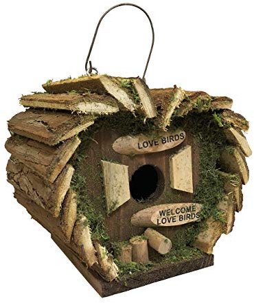 Selections Hanging Wooden Love Bird Nest Box Heart Shaped Birdhouse